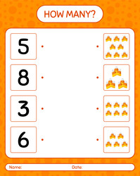 how many counting game with candy corn worksheet vector image