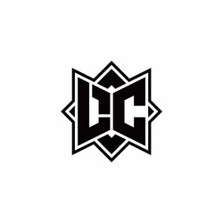 lc monogram logo with square rotate style outline vector image
