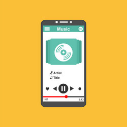 media player application app template with flat vector