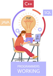 programmer engineering and coding vector image