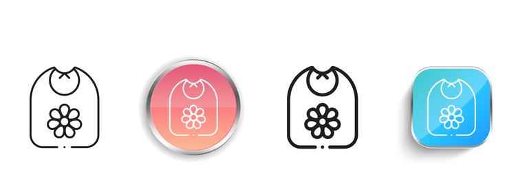 bib icon thin linear regular and button style vector image