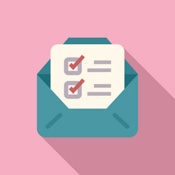 flat design icon of envelope with checklist vector image