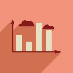 flat web icon with long shadow graph vector image