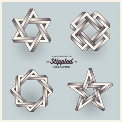 set of impossible shapes with stippled gradient vector image