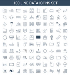 100 data icons vector