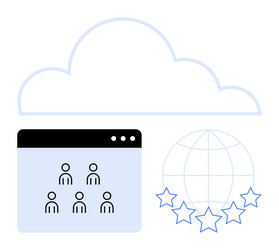 cloud computing with team collaboration interface vector image
