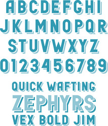 retro alphabet with convex letters sans vector image