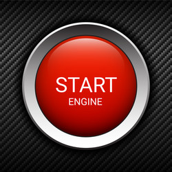 start engine button on carbon background vector