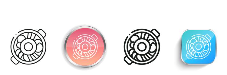 bibimbap icon thin linear regular and button vector image