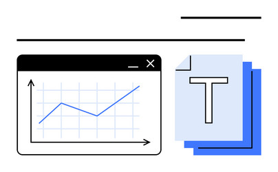 data visualization and document management vector image
