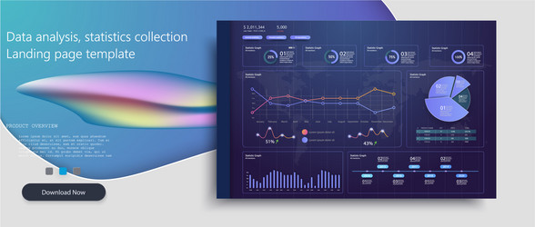 Infographic dashboard template with design graphs vector