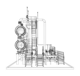petroleum heater exchanger rendering of 3d vector image