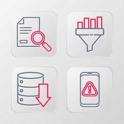 set line mobile with exclamation mark server data vector image