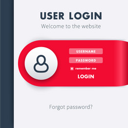 User login window template page for website vector