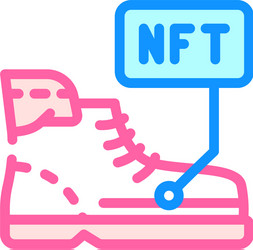 virtual blockchain-based sneakers color icon vector image