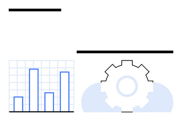 bar chart analysis and cloud gear integration vector image