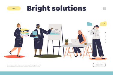 bright solutions concept landing page vector