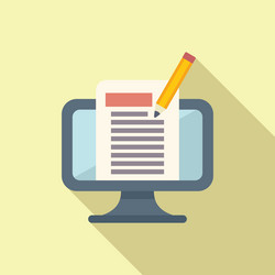 flat design of a computer monitor with blog vector image