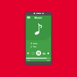 media player application app template with flat vector