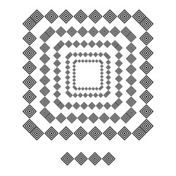 triangle brushs patterns in a square line vector image