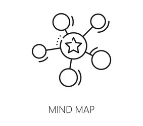 data analytics and analysis mind map line icon vector image