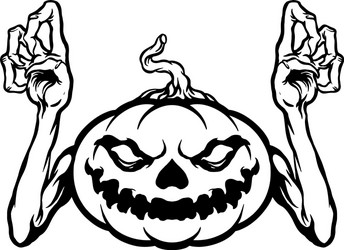 Halloween character jack o lantern silhouette vector