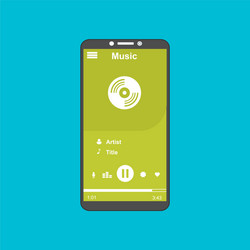 media player application app template with flat vector