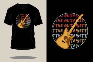 Retro Guitarist T-Shirt Artwork Vector Image