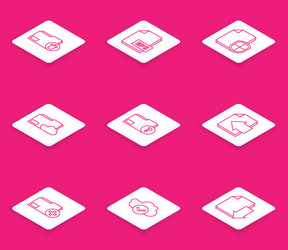 set line delete folder eps file document vector image