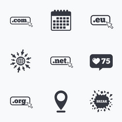 top-level domains signs com eu net and org vector image