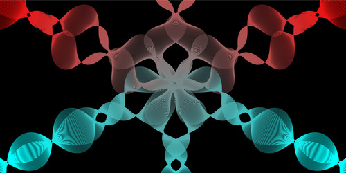 modern abstract background with wavy lines in red vector image