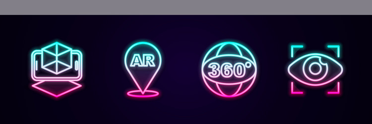 set line 3d modeling augmented reality ar 360 vector image