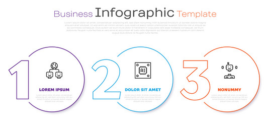 set line artificial intelligence processor vector image