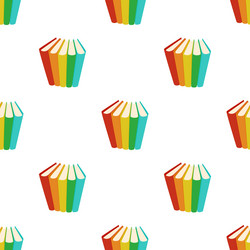stack of three colored books pattern seamless vector image