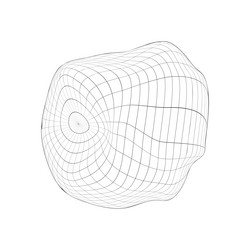 deflated 3d sphere icon distorted wireframe vector image