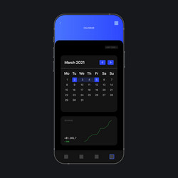 Digital calendar ui screen concept analytics app vector