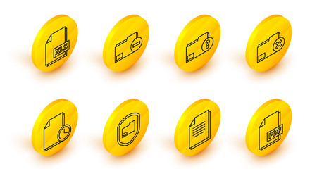 set line pdf file document folder vector image