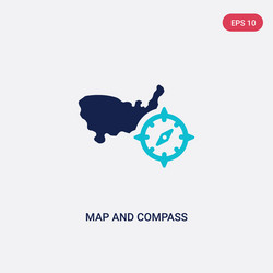 two color map and compass icon from army concept vector image