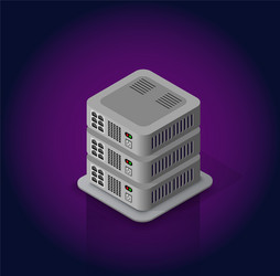 3D Server and Network Technology vector image