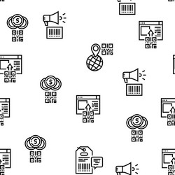 qr code identification seamless pattern vector image