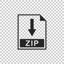 zip file document icon download button vector image