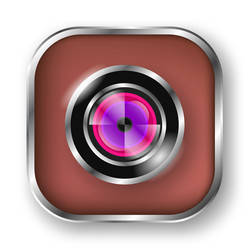 3d camera steel shiny effect symbol design vector image