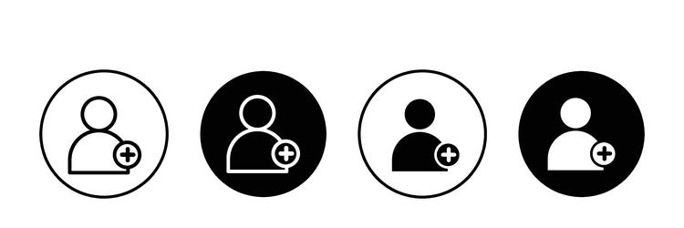 add a new user icon set account plus member vector image
