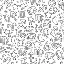 Celestial Doodle Pattern Vector Image