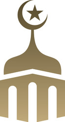 mosque simple icon logo design moslem Vector Image