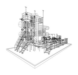 petroleum heater exchanger rendering of 3d vector image