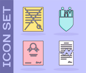 set torn contract delete file document vector image