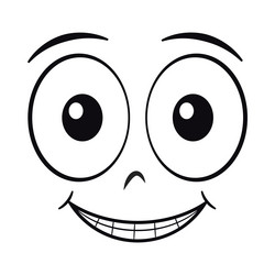 Cartoon smiling face laughing expression vector