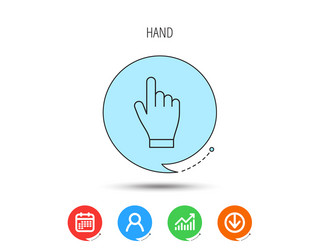 click hand icon press or push pointer sign vector image