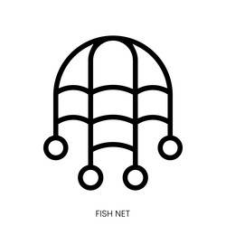 fish net icon line art style design isolated vector